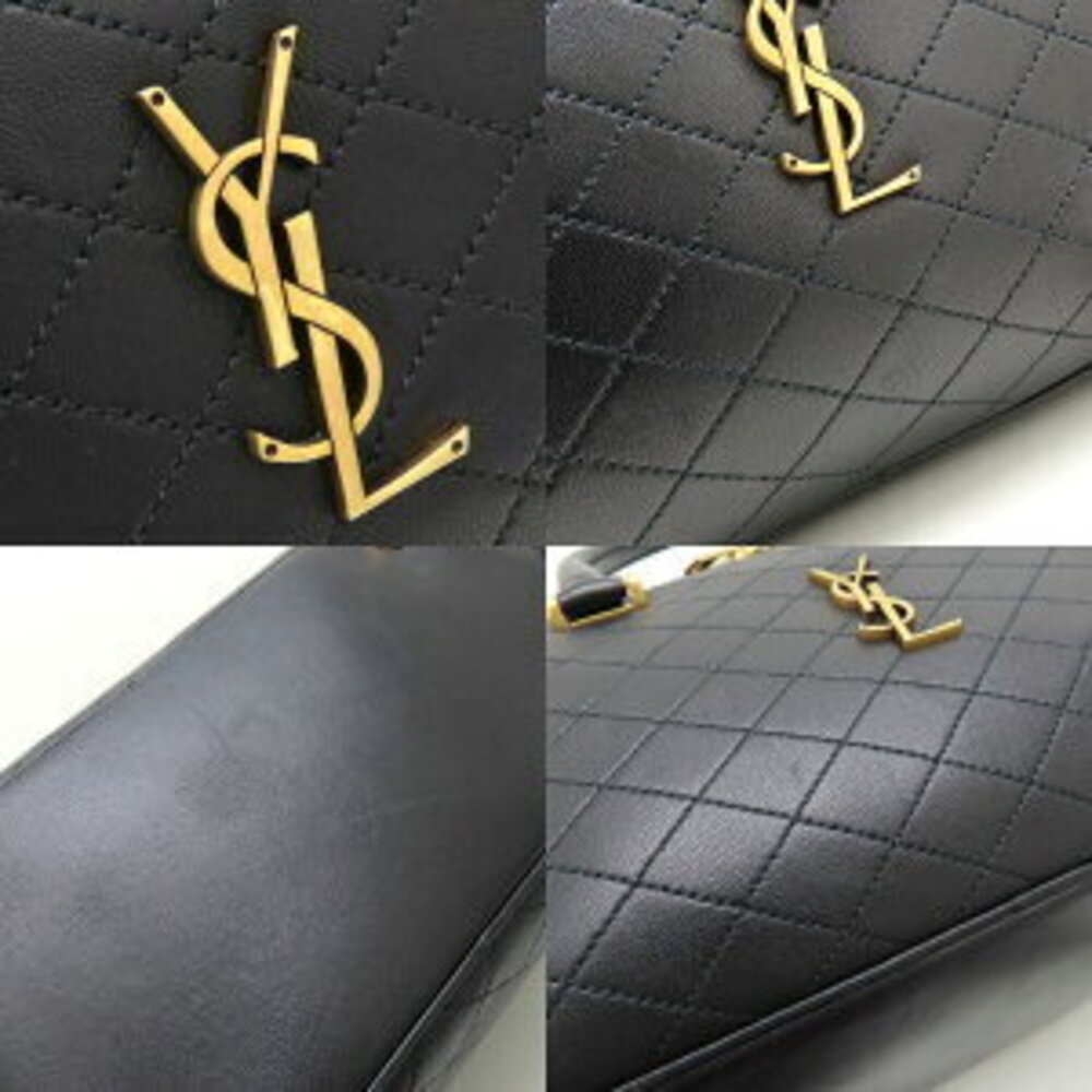 SAINT LAURENT PARIS Rear Duffle Bag Handbag Lambskin Black - Picture 4 of 9